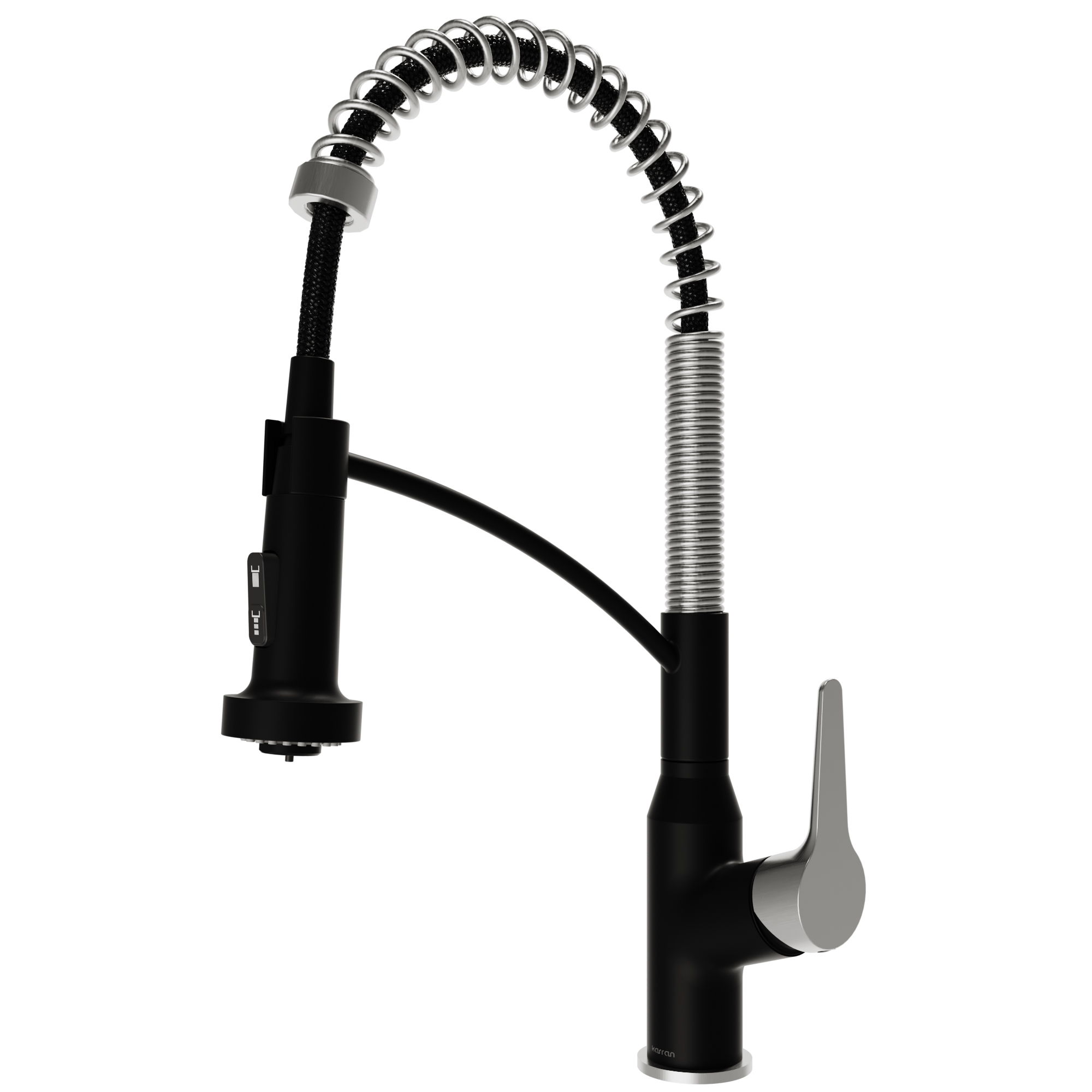 Karran Scottsdale 1.8 GPM Single Lever Handle Lead-free Brass ADA Kitchen Faucet, Pull-Down, Matte Black & Spot-Free Stainless Steel, KKF210MBSFSS